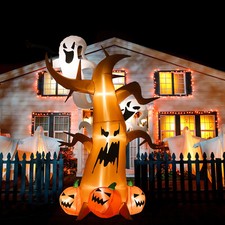 Image of 5-9ft Giant LED Inflatable Halloween Decoration Pumpkin Ghost Light Fun Outdoor