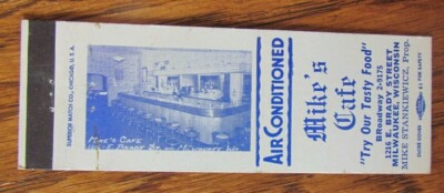 MILWAUKEE, WISCONSIN: MIKE'S CAFE MATCHBOOK MATCHCOVER (MIKE STANKIEWICZ) -E