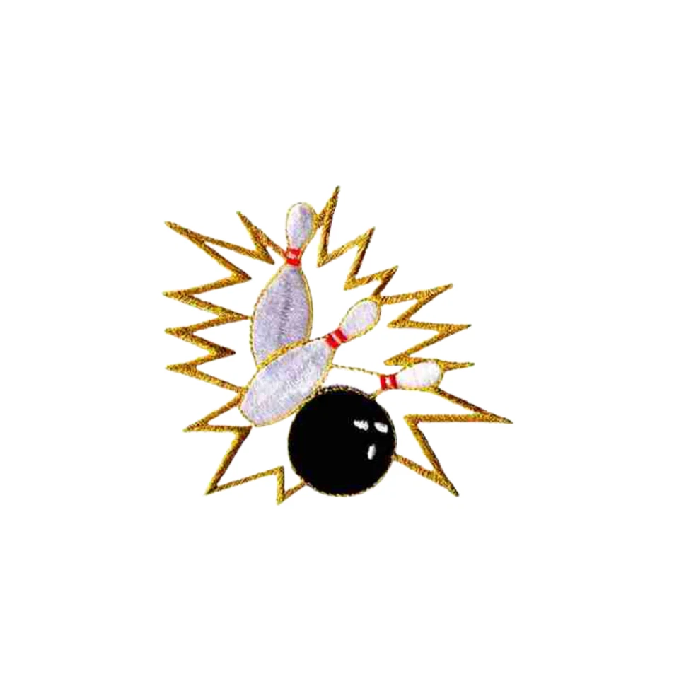  Patches de boliche (pacote com 2) apliques esportivos bordados de ferro - Imagem 2 de 4