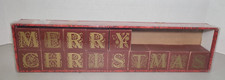 Kirklands Wooden Block Set Merry Christmas Red /Gold