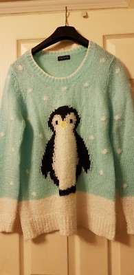 Blue Penguin Jumper by Mia Moda size L
