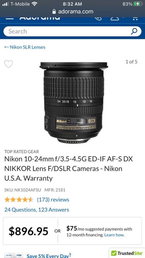 nikon 10-24mm f/3.5-4.5g ed af-s dx | eBay