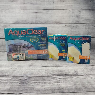 Aquaclear 30 Power Filter Plus 2x Foam Filter Inserts (6 total)