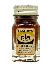 Vintage Testors Enamel Paint PLA 1140 Brown 1/4oz 7.4 ml New Old Stock