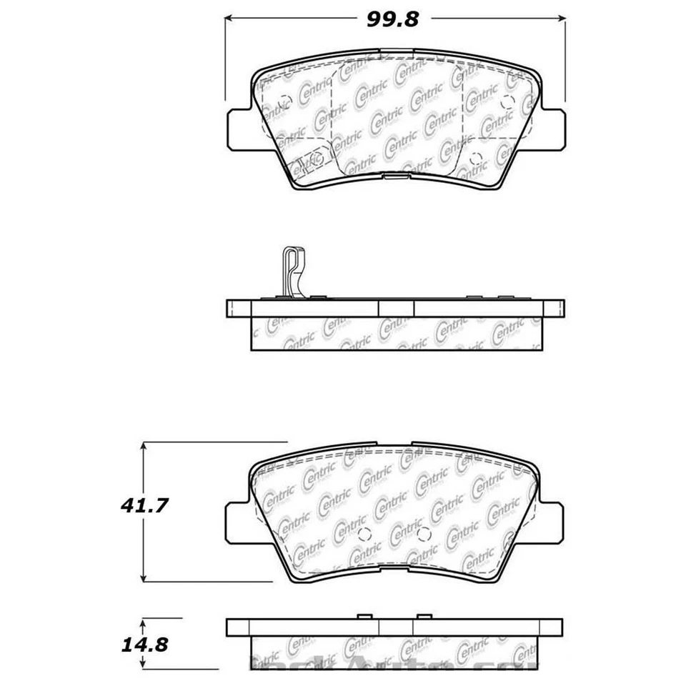 Front + Rear Ceramic Brake Pads 2SET For Hyundai Sonata 2011 2012 2013 2014 - Image 3 of 4