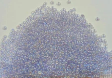 Vintage Glass Seed Beads Transparent White Lavender Iris AB TOHO 14g 11/0 BBH-54