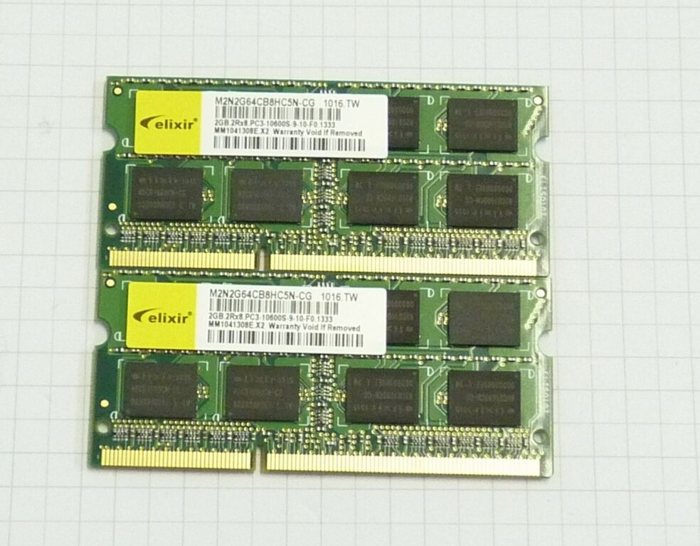 Ekstraordinær måle Havslug KIT MEMORY NOTEBOOX ELIXIR 4Gb (2 X 2GB TOTAL 4Gb) 2RX8 PC3-10600S DDR3  1333MHZ | eBay