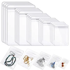 160 Pcs Clear Plastic Jewelry Bags Self-Seal Anti-Tarnish Necklace Packing Bags