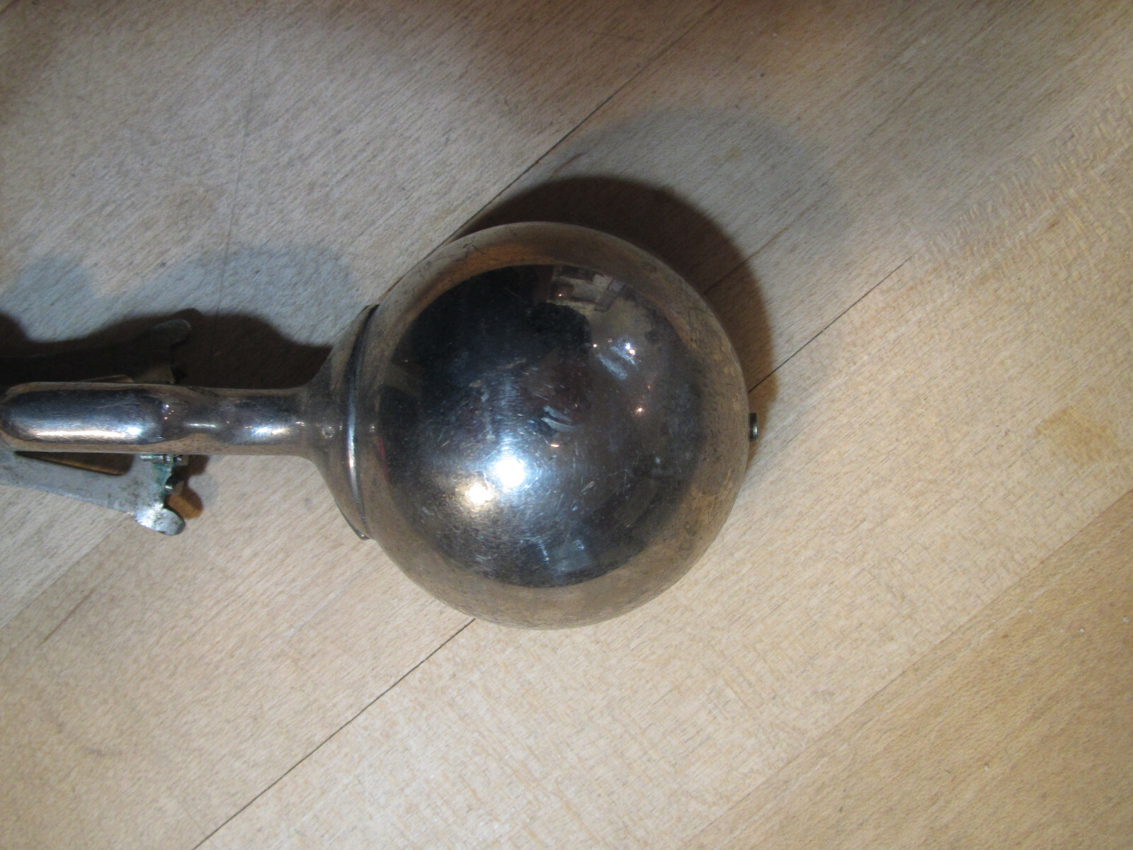 Vintage 1920's Dover #20 nickel plated brass ice cream scoop-red handle-excond