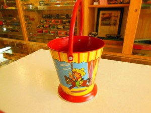 Détails Sur Seau De Plage En Tole Litographiée Dessin De Bozz