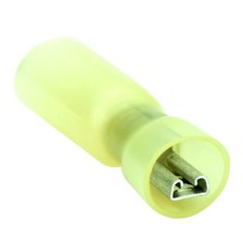 25 Heat Shrink Quick Disconnect Terminal Female Insulated Yellow 12-10 GA .110"
