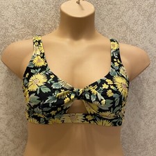 Old Navy Women's Bikini Top Multicolor Floral Daisy With Cutouts. Size Small