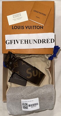 🔥🔥🔥RARE AUTHENTIC Louis Vuitton X Supreme Brown Leather Belt