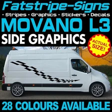 to fit VAUXHALL MOVANO L3 LWB GRAPHICS STICKERS STRIPES DECALS CAMPER VAN