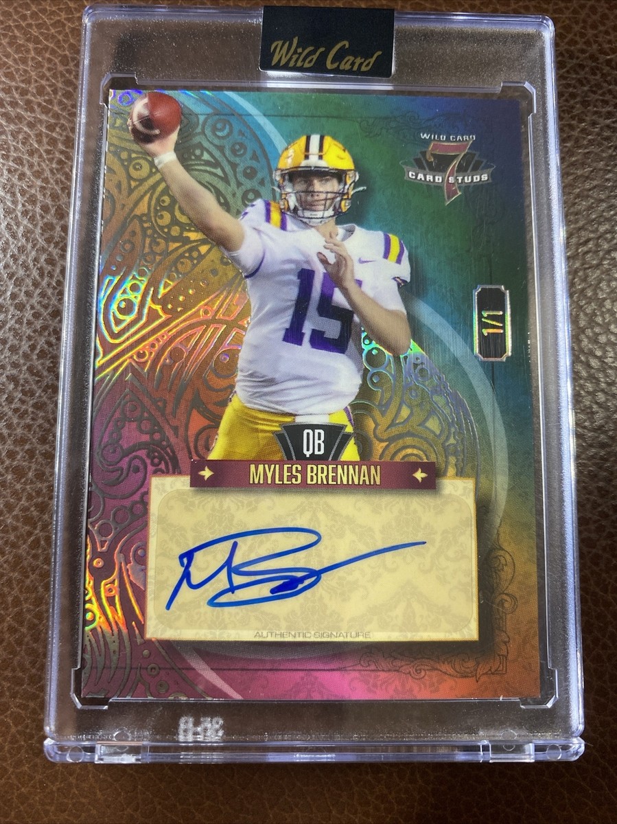 2023 Wild Card Studs Myles Brennan Rainbow Spades 1/1 Autograph AUTO LSU  QB