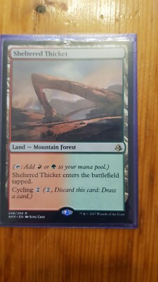 1x MTG Magic The Gathering TCG Sheltered Thicket Land - Rare - Amonkhet