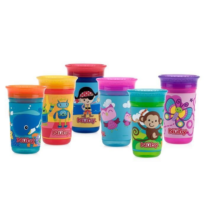 Nuby 360º 3D No Spill Wonder Cup Fun Colors Prints 10oz/300ml