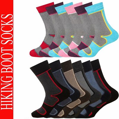 3 & 6 Pairs Mens Ladies Hiking Boot Socks Womens Trekking Walking Ski Work Sock