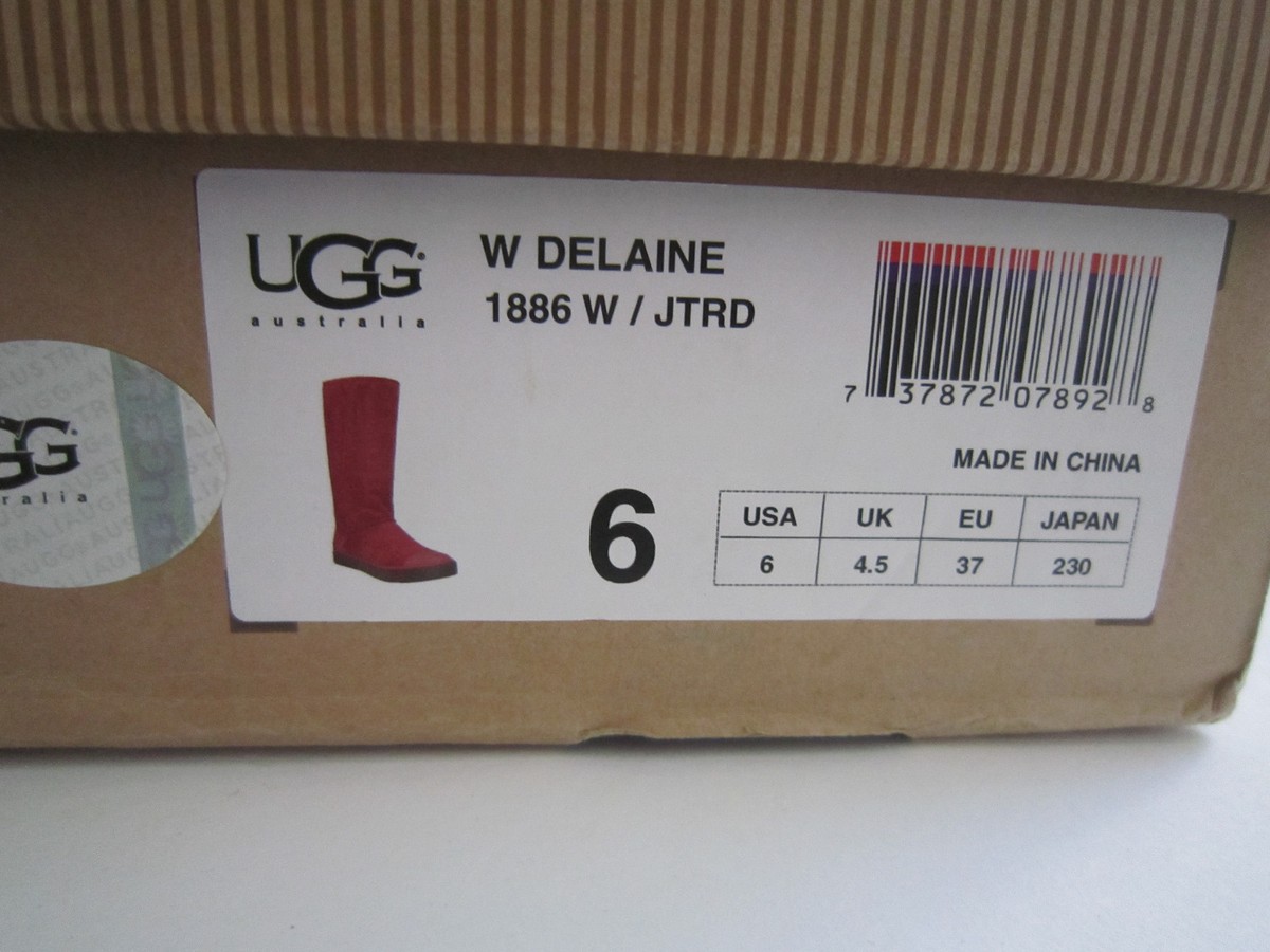 Ugg Delaine Red Shearling Swarovski Crystal Embellishment 1886