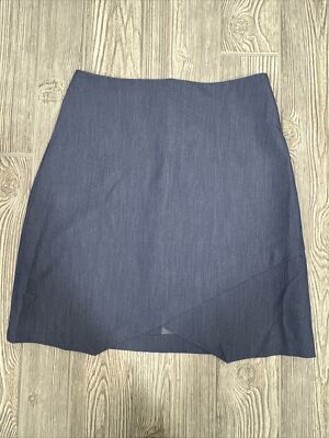 NWT BCBG MAXAZRIA Dark Chambray Unlined Skirt Business Professional Womens SZ 12
