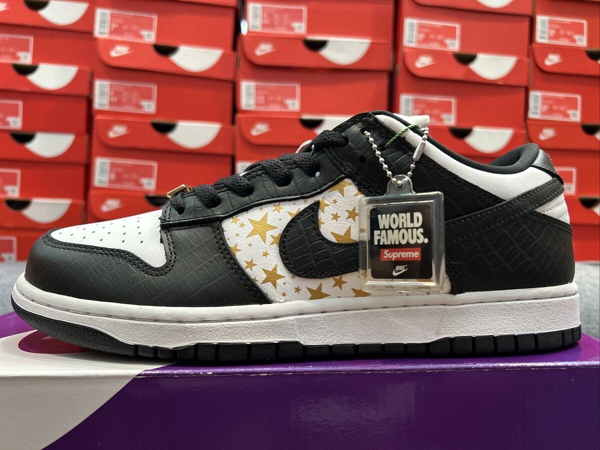 Supreme x Nike SB Dunk Low “Stars Black” - Men's Size 9.5 Supreme x Nike SB Dunk Low “Stars Black” - Men's Size 9.5