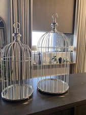 Silver Decorative Bird Cage Table Piece Home Decor Ornament