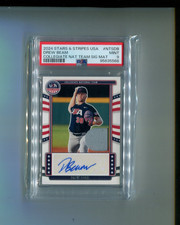 2024 Panini Stars Stripes Collegiate Team Drew Beam PSA 9 Auto Jersey 162/199