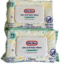 2 Pack 72 Ct Little Yikes FRAGRANCE FREE Wipes With Aloe Vera  Vitamin E