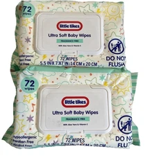 2 Pack 72 Ct Little Yikes FRAGRANCE FREE Wipes With Aloe Vera & Vitamin E