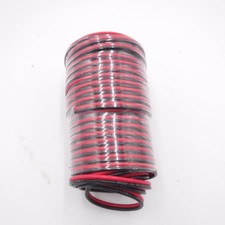100' Black Red Paired Copper Speaker Wire 12AWG 2 Pin