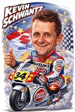 Metal sign Kevin Schwantz Moto GP 30 x 20 cm metal sign retro (0485602)