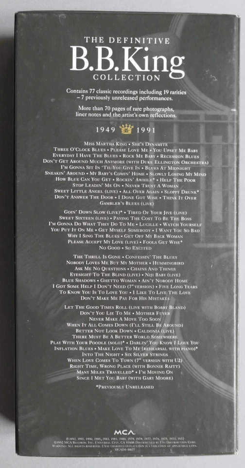 The Definitive B.B. King Collection 4 CD Longbox with 74 PAGE BOOK topp MINT- - Bild 2 von 4
