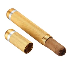 Galiner Travel Humidor Single Cigar Tube Case Holder Stainless Steel Storage Box