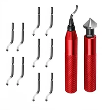 Deburring Tool Countersink Hand Reamer with 10PC Extra Blades Kit for Metal