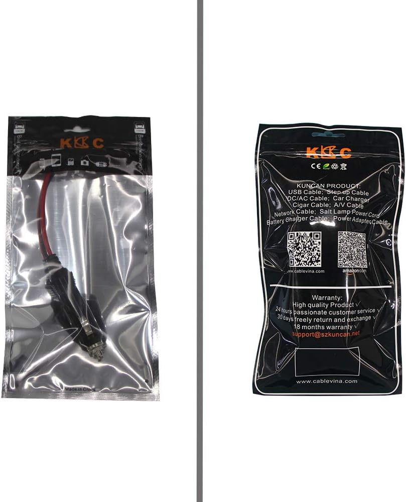 Replacement Cigarette Lighter Plug - 12 Volt Male Cigar Plug with Leads Car A...