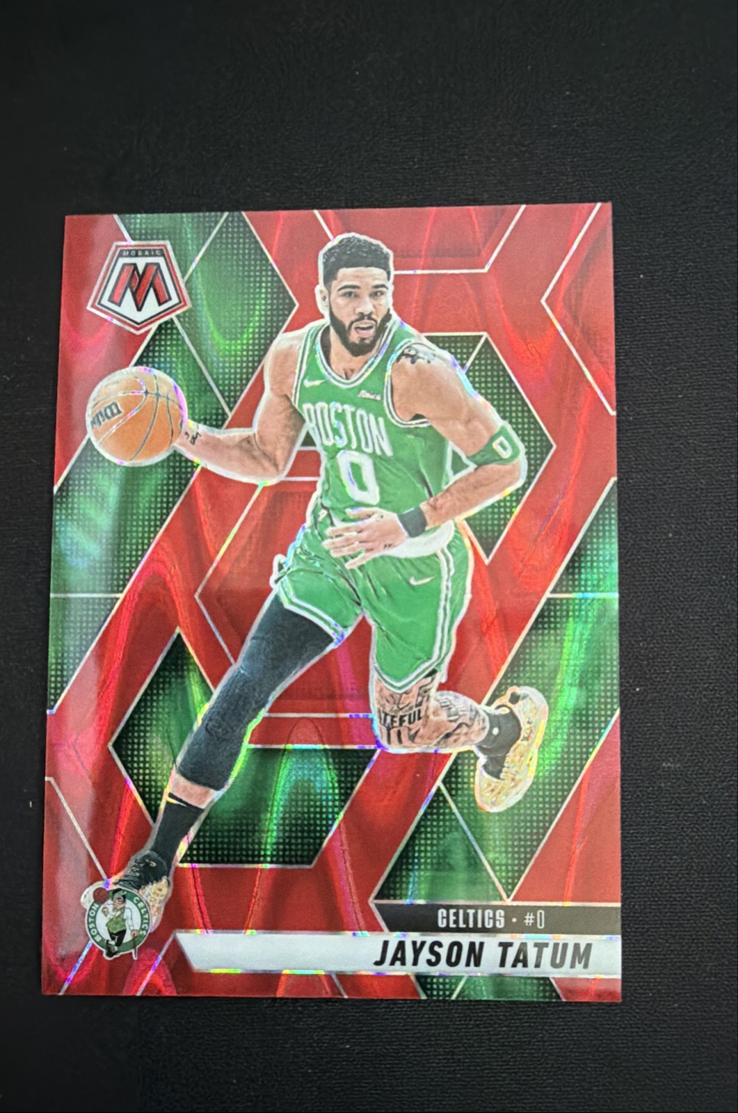 2024-25 Panini Mosaic - Jayson Tatum #188 Red Seismic Mosaic Prizm /299