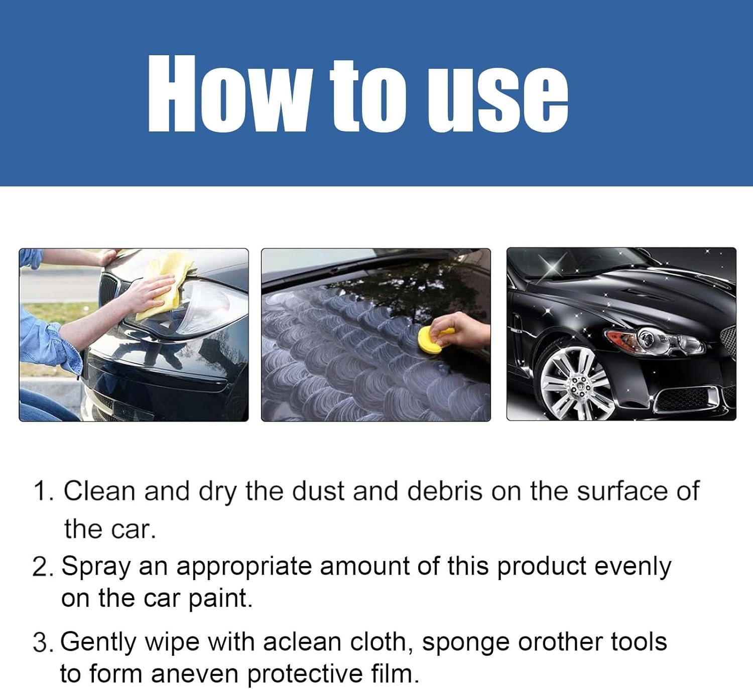 Car Coating Spray,Car Quick Coating Agent Quickly Coat Car Wax,3PCS 120ml