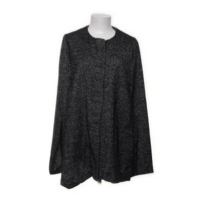 Violeta by Mango, Cape, Größe: L, Grau/Schwarz, Fischgräte, Tweed, Damen #YVj