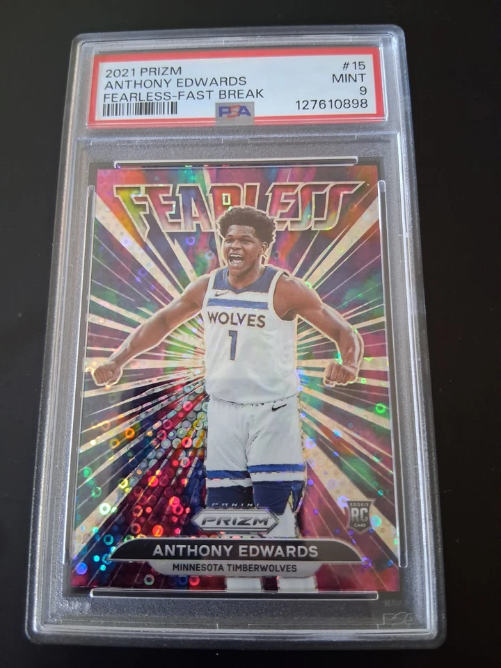 Panini NBA Prizm 21-22 Anthony Edwards Rookie Fearless Fastbreak, PSA 9 - Bild 1 von 1