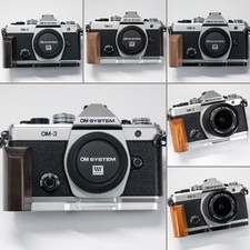 For Olympus OM3 Handmade Wooden handle Grip L Plate Alloy Base