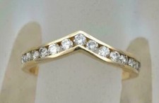 2Ct Round Cut Lab-Created Diamond Wedding Band Women Ring 14K Yellow Gold Plated