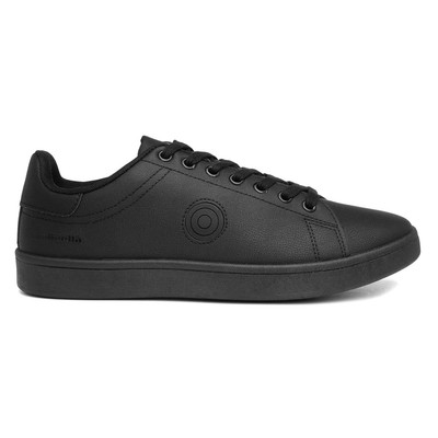 Lambretta Mens Trainers Black Lace Up Cushioned Smart Casual