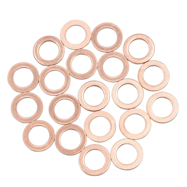20 Stk. Unterlegscheiben Flache Kupferscheibe 10Mm Innendur Dichtungsringe-image