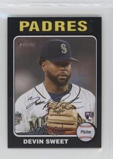 2024 Topps Heritage Mini Rookies Black Border 43/50 Devin Sweet #242 s5j