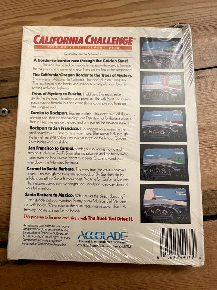 RARE - Commodore Amiga - The Duel Test Drive II Scenery Disk big box. Brand new - Image 2 of 2