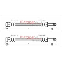 2X Metzger BremsschlÄUche Vorne Beidseitig Passend FÜR Skoda Felicia