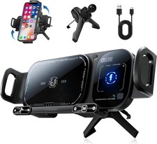 Wireless Charging Rotating Car Mount 15W Fast Charger with Auto Clamping One
