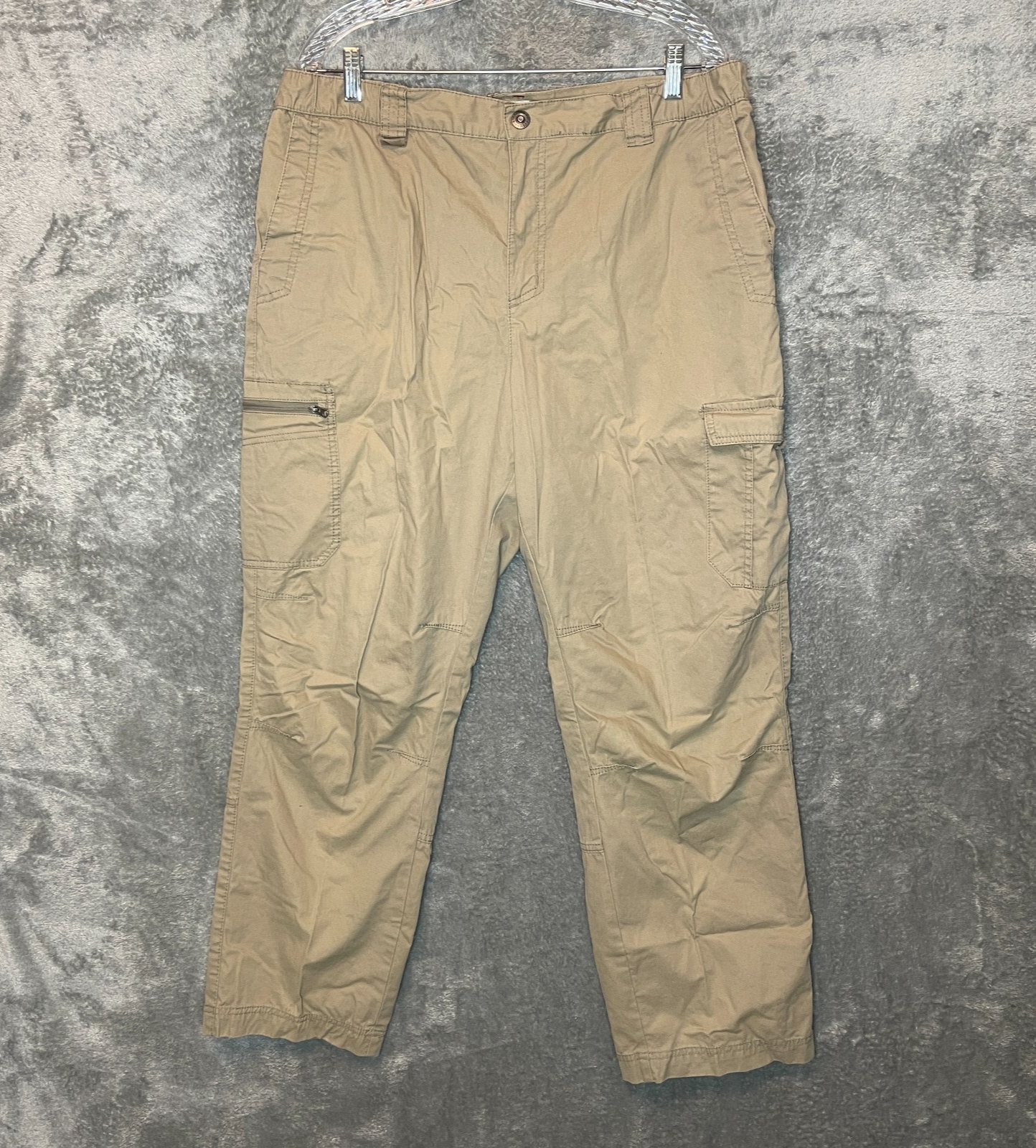 Columbia Men Classic Hiking Trail Outdoor Straight Leg Cargo Pants 36x30 Tan