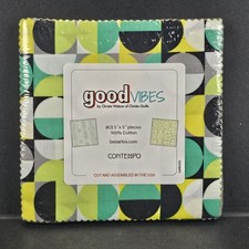 Benartex Good Vibes Contempo Christa Watson 5x5 Charm Pack 42 piezas 100 % algodón
