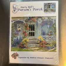 Marty Bell’s “Parson’s Porch” Cross Stitch Chart Pack #432 Pegasus Originals NEW